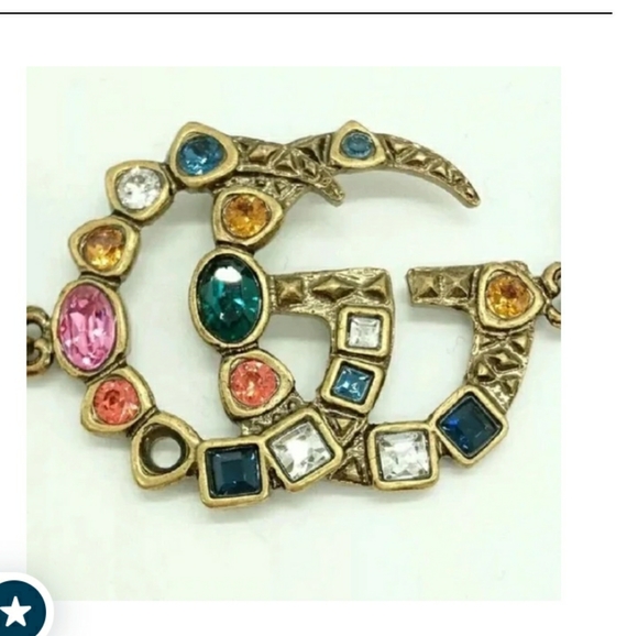 Gucci GG Multi Color Crystal Embellished Marmont Bracelet - Picture 10 of 10